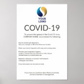 Covid-19 Voeg uw professionele Logo-mededeling toe Poster (Voorkant)