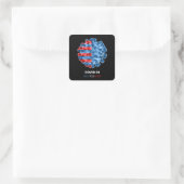 COVID-19 Was uw hand Vierkante Sticker (Tas)