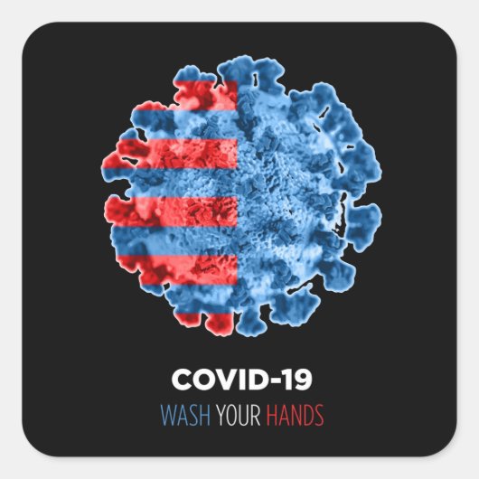 COVID-19 Was uw hand Vierkante Sticker (Voorkant)