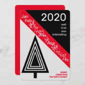 Covid 2020 Black White Red Funny Kerstmis Feestdagenkaart (Voorkant / Achterkant)