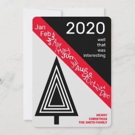 Covid 2020 Black White Red Funny Kerstmis Feestdagenkaart