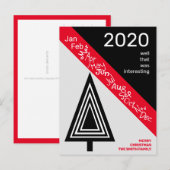 Covid 2020 Black White Red Gekke Funny Kerstmis Briefkaart (Voorkant / Achterkant)