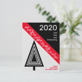 Covid 2020 Black White Red Gekke Funny Kerstmis Briefkaart (Staand voorkant)