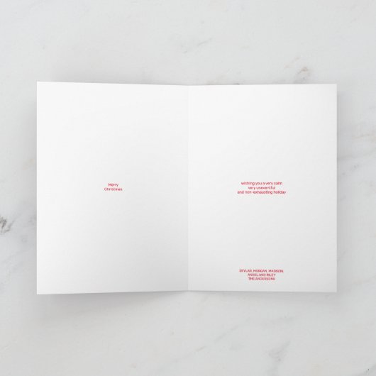 Covid 2020 Black White Red Gekke kersttefje Feestdagen Kaart (Binnen)