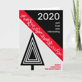 Covid 2020 Black White Red Gekke kersttefje Feestdagen Kaart