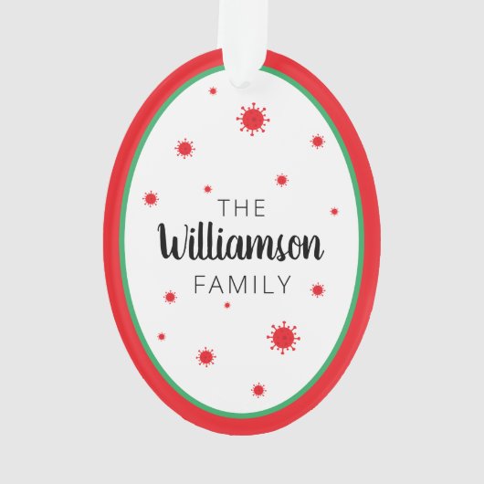 Covid 2021 Keepomwille Red Green Kerstsierente Ornament (achterkant)