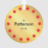 Covid 2021 Mask Vaccine Gold kerstversiering Ornament (achterkant)