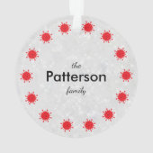 Covid 2021 Mask White Glitter Kerstannament Ornament (achterkant)