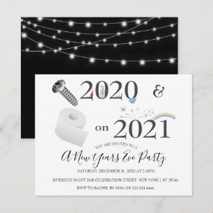 Covid   2021   New Years Eve Party Invitation Feestdagenkaart