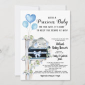 Covid Baby shower Boy Elephant Kaart (Voorkant)