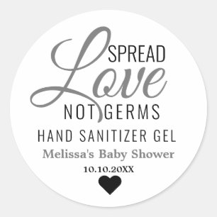 Covid Baby shower Spread LoveHand Sanitizer Ronde Sticker