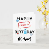 Covid Birthday Kaart (Gele Bloem)