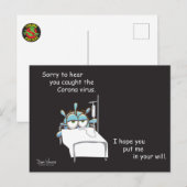 COVID Briefkaart #2 in CORONA-serie door Dan Youra (Voorkant / Achterkant)