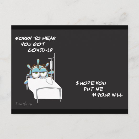 COVID Briefkaart #2 in een serie van kunstenaar Da (Voorkant)