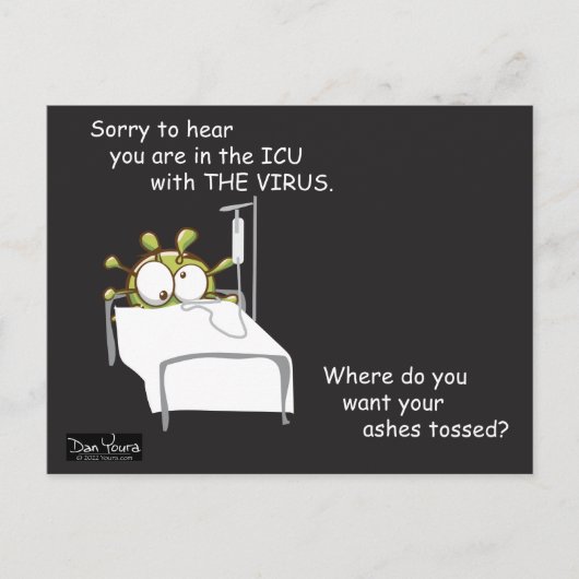 COVID Briefkaart #5 in CORONA-serie door Dan Youra (Voorkant)