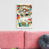 Covid Carnaval 2021 Kubist Canvas Afdruk (Insitu (Woonkamer))