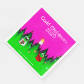 Covid Christmas grappig masker met kerstbomen Servet (Hoek)