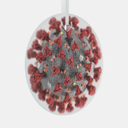 Covid Coronavirus Glass Ornament (Voorkant Rechts)