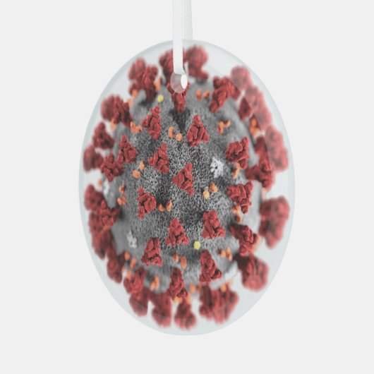 Covid Coronavirus Glass Ornament (Voorkant links)