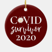 Covid Coronavirus Overlevende 2020 Keramisch Ornament (Achterkant)