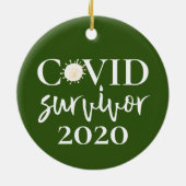 Covid Coronavirus Survivor 2020 Keramisch Ornament (Achterkant)
