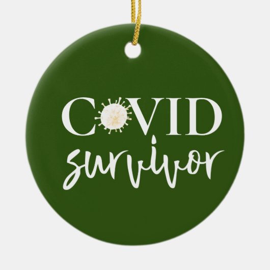 Covid Coronavirus Survivor Ceramic Ornament (Voorkant)