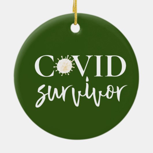 Covid Coronavirus Survivor Ceramic Ornament (Achterkant)
