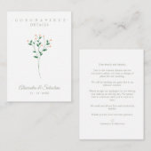 Covid Details Sophisticated Coral Elegant Branches Informatiekaartje (Voorkant / Achterkant)