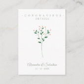 Covid Details Sophisticated Coral Elegant Branches Informatiekaartje (Voorkant)