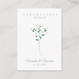 Covid Details Sophisticated Coral Elegant Branches Informatiekaartje