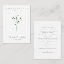 Covid Details Sophisticated Coral Elegant Branches Informatiekaartje