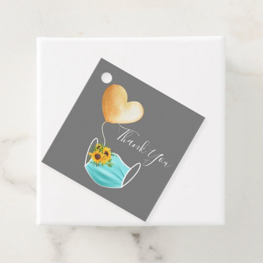 Covid Face Mask & Flowers Hartelijk dank Bedankjes Labels (In situ)