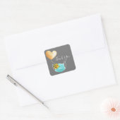 Covid Face Mask & Flowers Hartelijk dank Vierkante Sticker (Envelop)