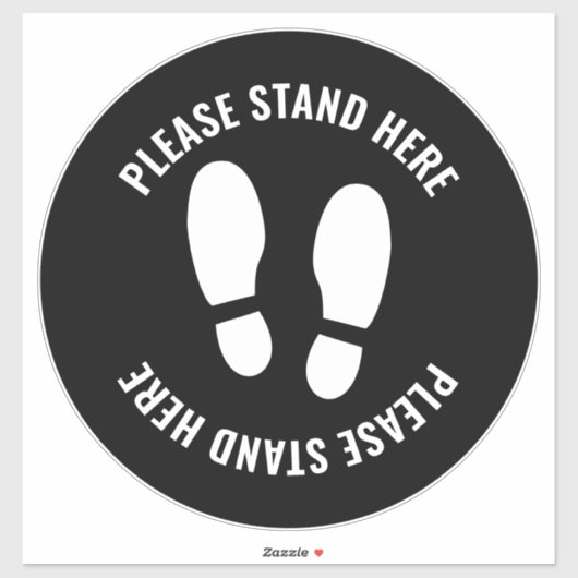 COVID gelieve hier te staan Fysiek Afstandelijk Zw Sticker (Vel)