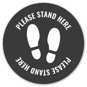 COVID gelieve hier te staan Fysiek Afstandelijk Zw Sticker