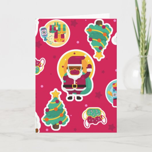 covid gezichtsmasker zwarte kerstman (Voorkant)