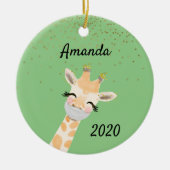 Covid Giraffe Wearing Face Mask 2020 Keramisch Ornament (Voorkant)
