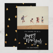 COVID Happy New Year Script Foto Feestdagenkaart (Voorkant / Achterkant)