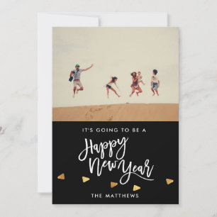COVID Happy New Year Script Photo Feestdagenkaart