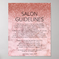 Covid Health Safety Roos Gold Glitter Hair Salon