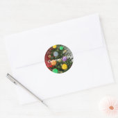 Covid Kerst 2020 covid molecuul ornamants Ronde Sticker (Envelop)