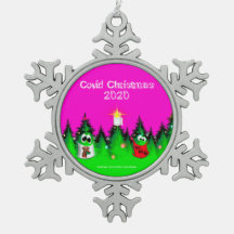 Covid kerst 2020 grappige gemaskerde kerstbomen