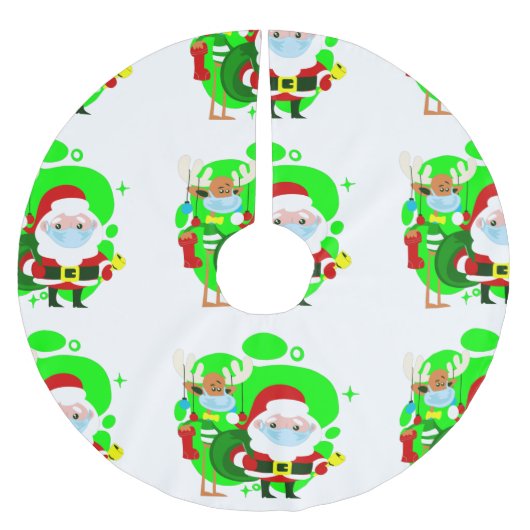 covid kerst santa claus reinreder kerstboom rok (Voorkant)