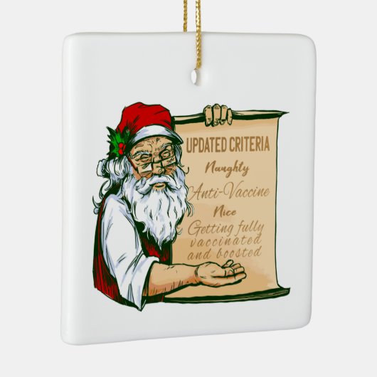 covid kerst santa claus vaccin naughe keramisch ornament (Rechts)