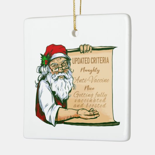 covid kerst santa claus vaccin naughe keramisch ornament (Links)