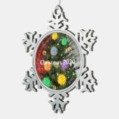 Covid Kerstmis 2020 covid molecule ornaments Tin Sneeuwvlok Ornament (Rechts)