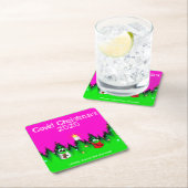 Covid Kerstmis grappige kerstbomen dragen masker Kartonnen Onderzetters (Insitu)