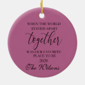 Covid kerstsierents-Quarantine Kerstmis Met Keramisch Ornament (Achterkant)