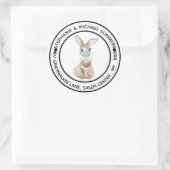 Covid Konijn Gezichtsmasker Retouradres Ronde Sticker (Tas)