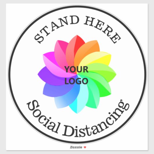 COVID Logo Sociale Afstand Vinyl Sticker Vloer (Vel)